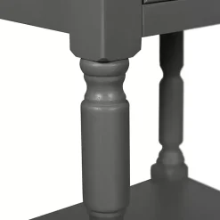 Kirklands Home Dark Wood 4-Drawer Barrett Console Table Gray Sale