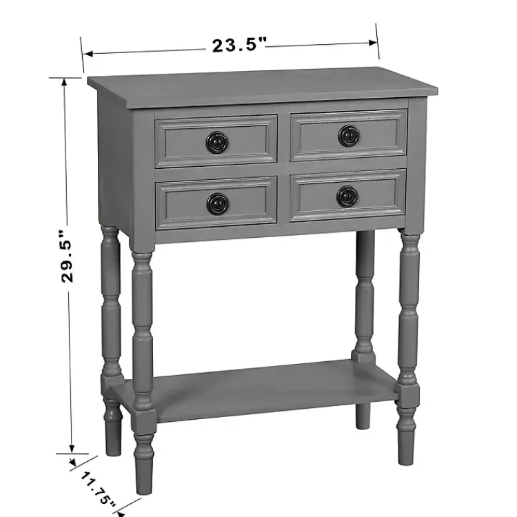Kirklands Home Dark Wood 4-Drawer Barrett Console Table Gray Sale