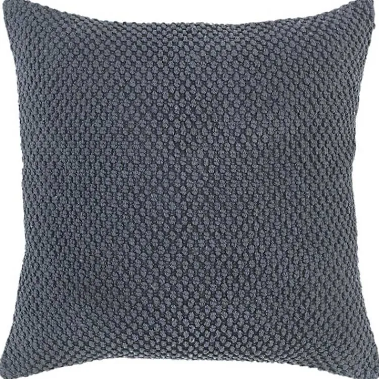 Pillows>Kirklands Home Dark Woven Nubby Pillow Gray