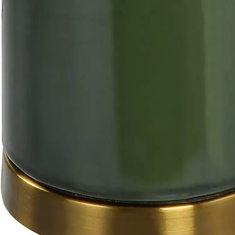 Kirklands Home Dark Green and Gold Eva Table Lamp White Clearance