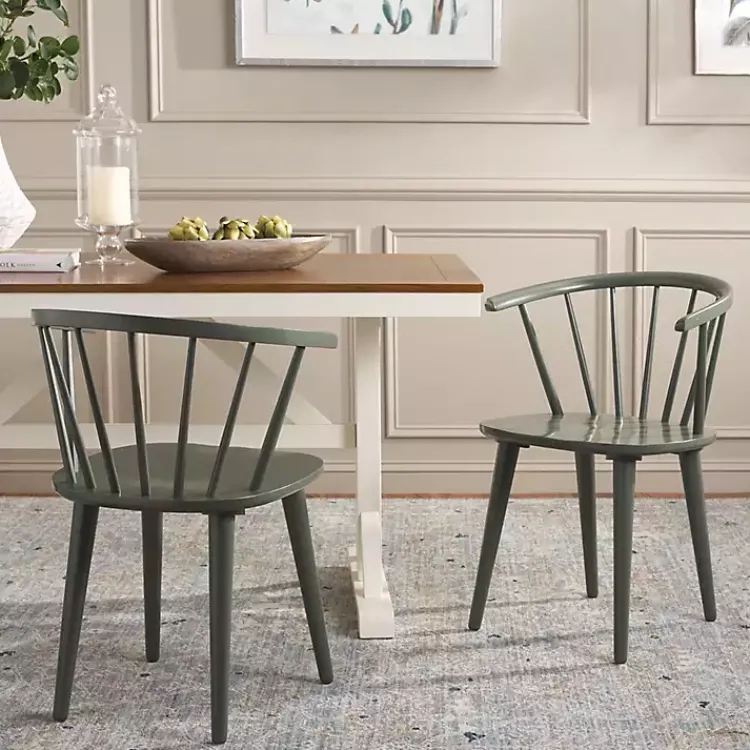 Kirklands Home Dark Blanchard Dining Chairs, Set of 2 Green Hot