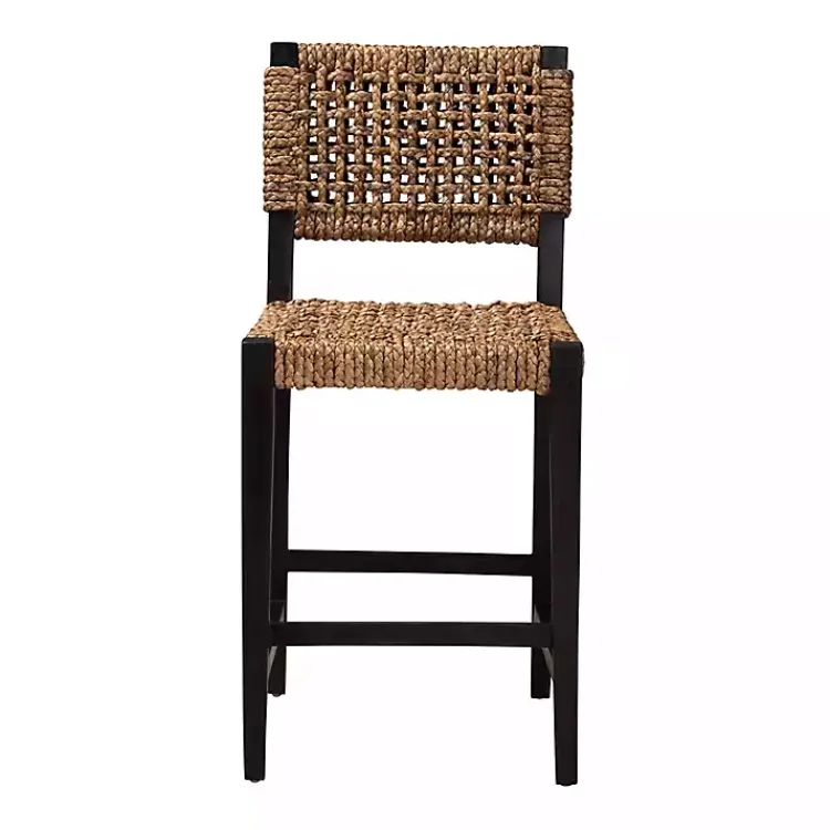 Kirklands Home Dark Mahogany Lattice Counter Stool Brown New