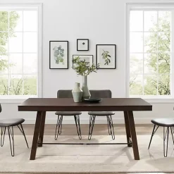 Kirklands Home Dark Oak Wood Rustic Dining Table Hot