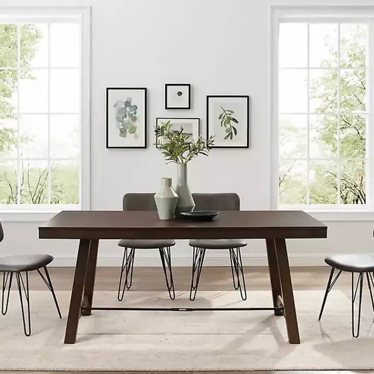 Kirklands Home Dark Oak Wood Rustic Dining Table Hot