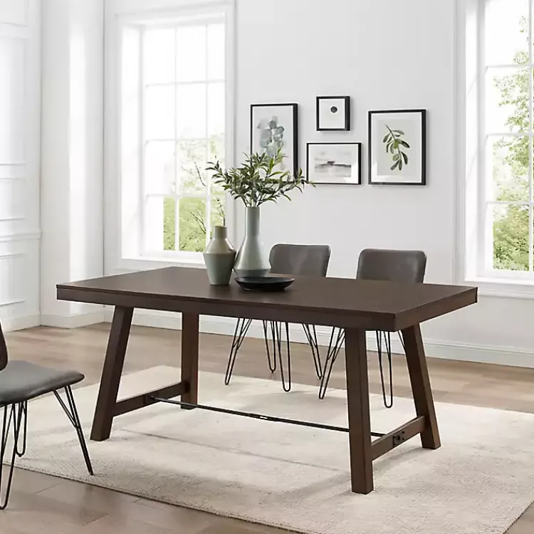 Kirklands Home Dark Oak Wood Rustic Dining Table Hot