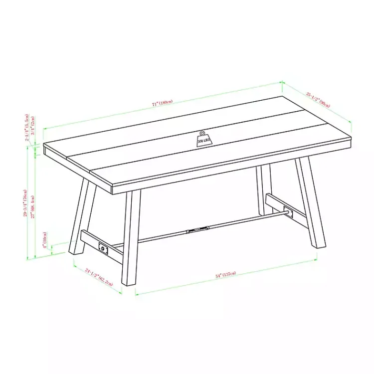 Kirklands Home Dark Oak Wood Rustic Dining Table Hot