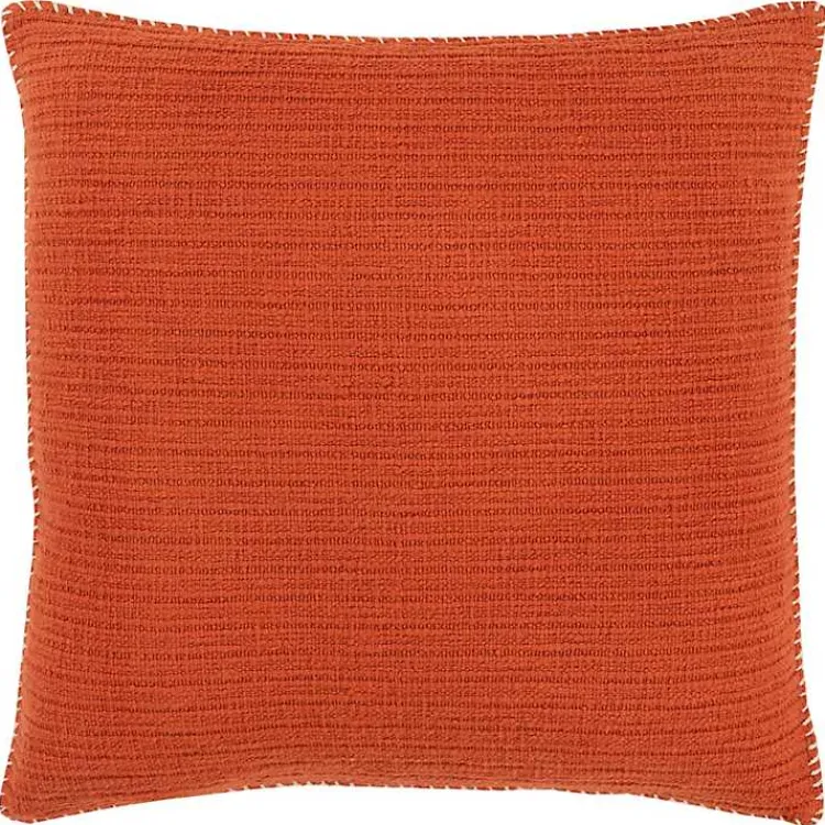 Pillows>Kirklands Home Dark Subtle Striped Oversized Pillow Orange