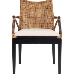 Kirklands Home Dark Rattan and Mahogany Gianni Accent Chair Brown
