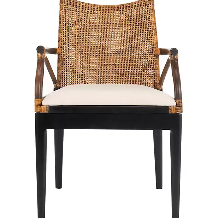 Kirklands Home Dark Rattan and Mahogany Gianni Accent Chair Brown
