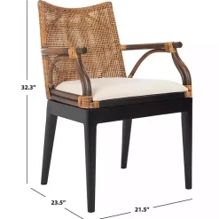 Kirklands Home Dark Rattan and Mahogany Gianni Accent Chair Brown