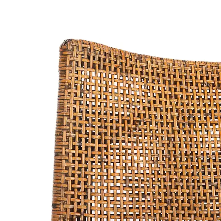 Kirklands Home Dark Rattan and Mahogany Gianni Accent Chair Brown