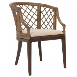 Kirklands Home Dark Rattan Curved Back Carlotta Accent Chair Brown Best