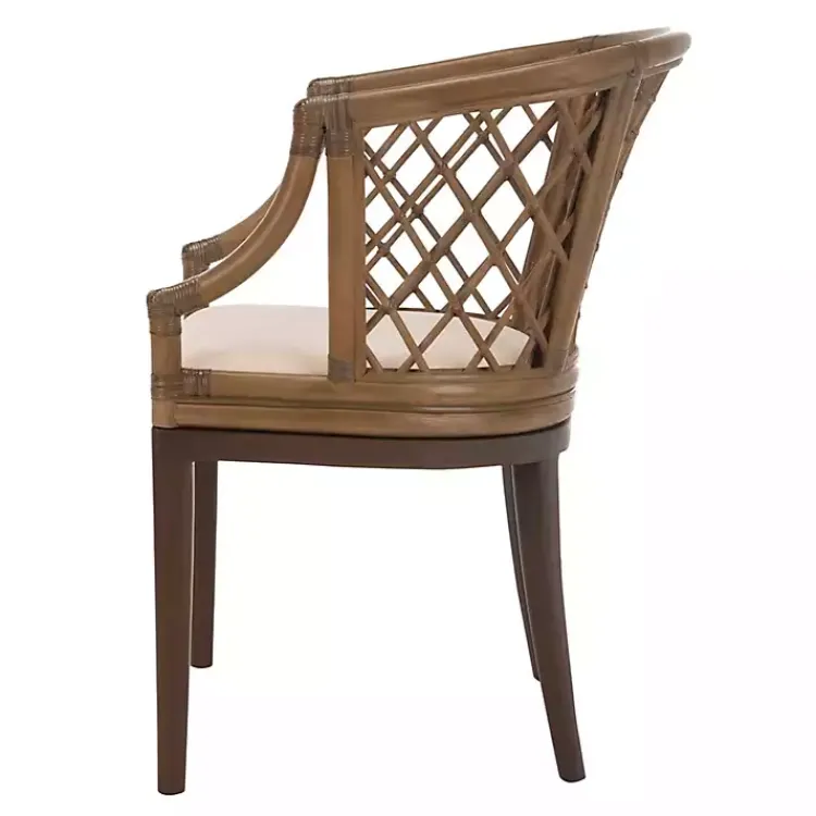 Kirklands Home Dark Rattan Curved Back Carlotta Accent Chair Brown Best