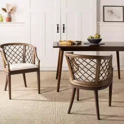 Kirklands Home Dark Rattan Curved Back Carlotta Accent Chair Brown Best