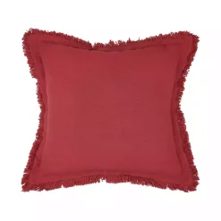 Pillows>Kirklands Home Dark Woven Fringe Edge Pillow Red