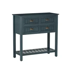Kirklands Home Dark Teal Beadboard Console Table Blue