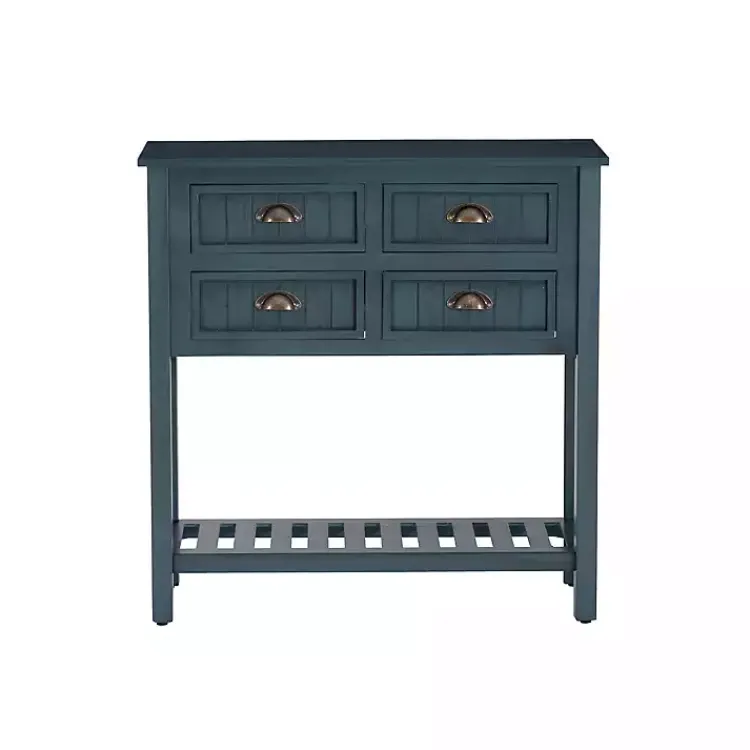 Kirklands Home Dark Teal Beadboard Console Table Blue
