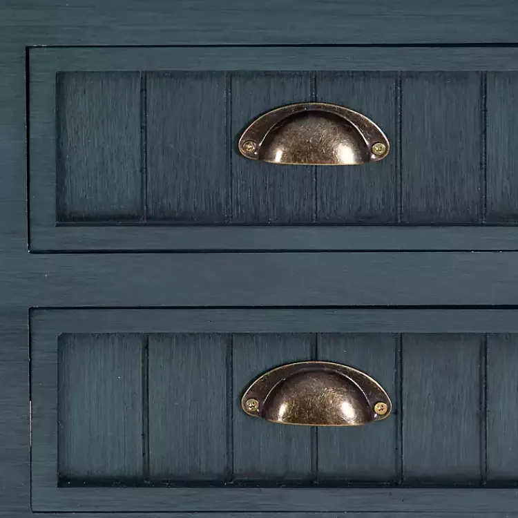 Kirklands Home Dark Teal Beadboard Console Table Blue