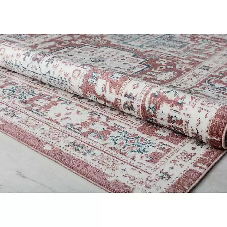 Kirklands Home Dark Terra Cotta Borde Area Rug, 8x10 Red Sale