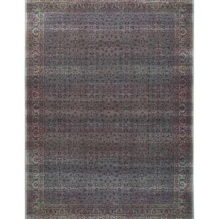 Kirklands Home Dark Vintage Floral Washable Area Rug, 5x7 Gray