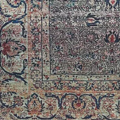 Kirklands Home Dark Vintage Floral Washable Area Rug, 5x7 Gray