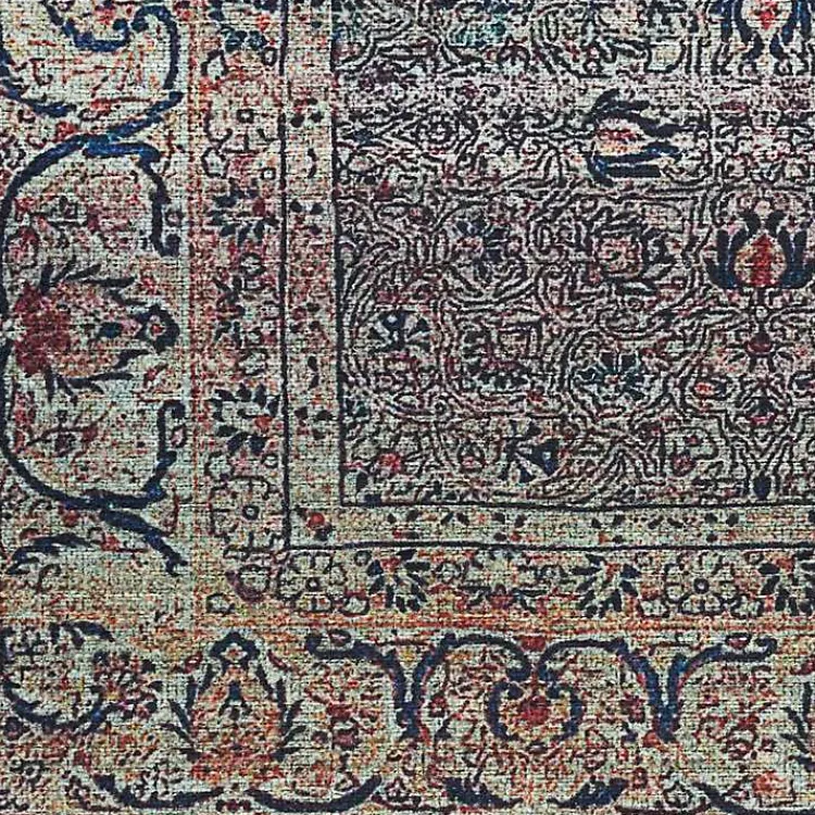 Kirklands Home Dark Vintage Floral Washable Area Rug, 5x7 Gray