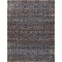 Kirklands Home Dark Vintage Floral Washable Area Rug, 7x9 Gray Sale