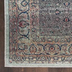 Kirklands Home Dark Vintage Floral Washable Area Rug, 7x9 Gray Sale