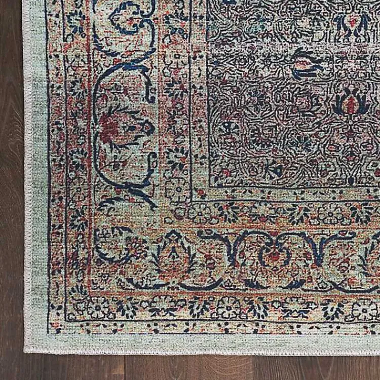 Kirklands Home Dark Vintage Floral Washable Area Rug, 7x9 Gray Sale