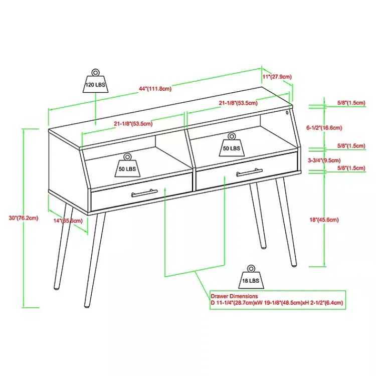 Kirklands Home Dark Walnut 2-Drawer Henry Console Table Brown Sale