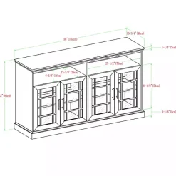 Kirklands Home Dark Walnut Glass Door Classic TV Stand Brown Outlet
