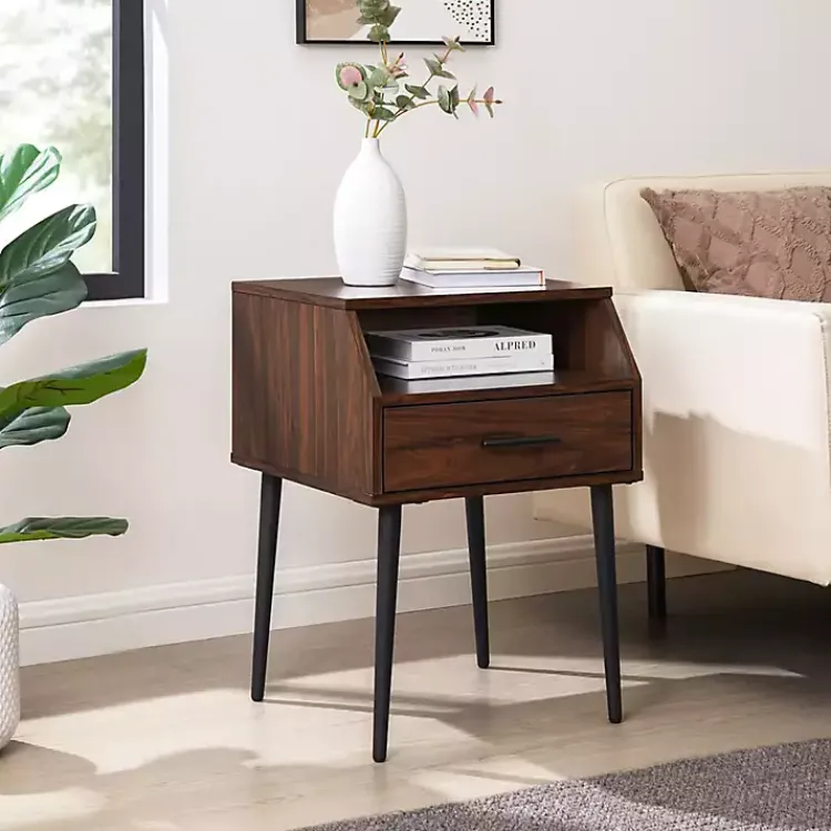 Kirklands Home Dark Walnut Open Storage Accent Table Brown Online