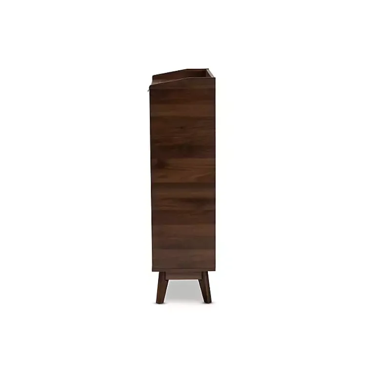Kirklands Home Dark Walnut 5-Shelf Wooden Shoe Cabinet Brown