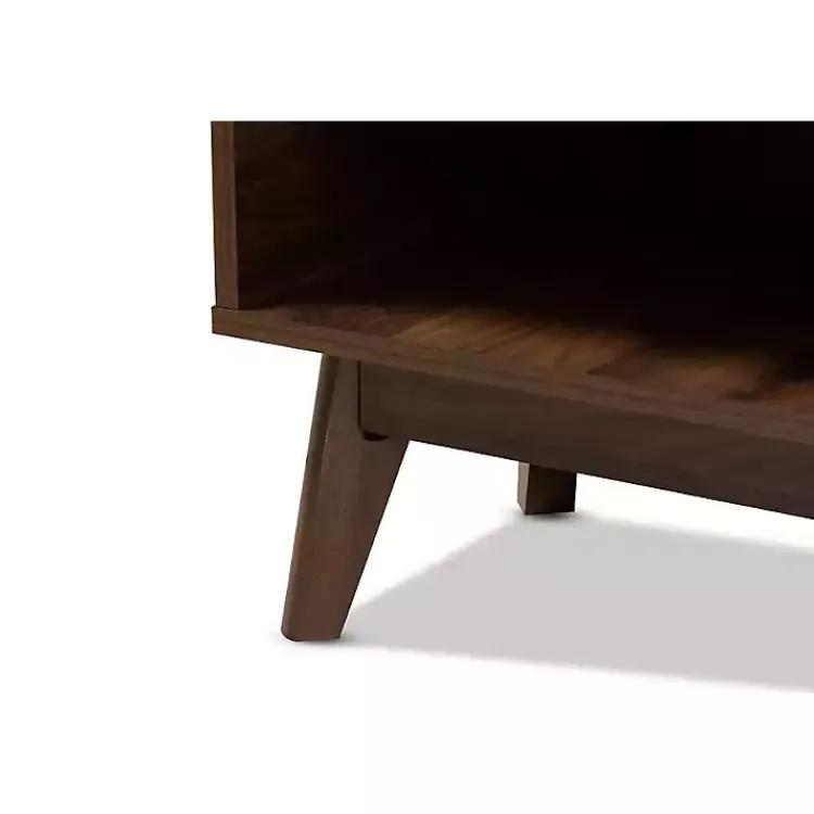 Kirklands Home Dark Walnut 5-Shelf Wooden Shoe Cabinet Brown