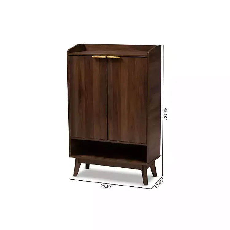 Kirklands Home Dark Walnut 5-Shelf Wooden Shoe Cabinet Brown