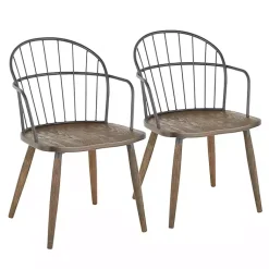 Kirklands Home Dark Walnut Wood Spindle Dining Chairs, Set of 2 Online