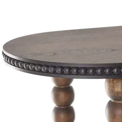 Kirklands Home Dark Wood Beaded Spindle Console Table Brown