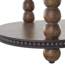 Kirklands Home Dark Wood Beaded Spindle Console Table Brown