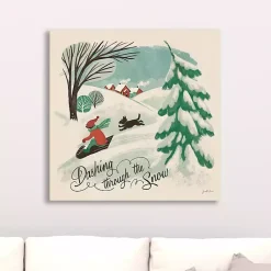 Christmas Art & Wall Decor>Kirklands Home Dashing Through the Snow Canvas Art Print Blue