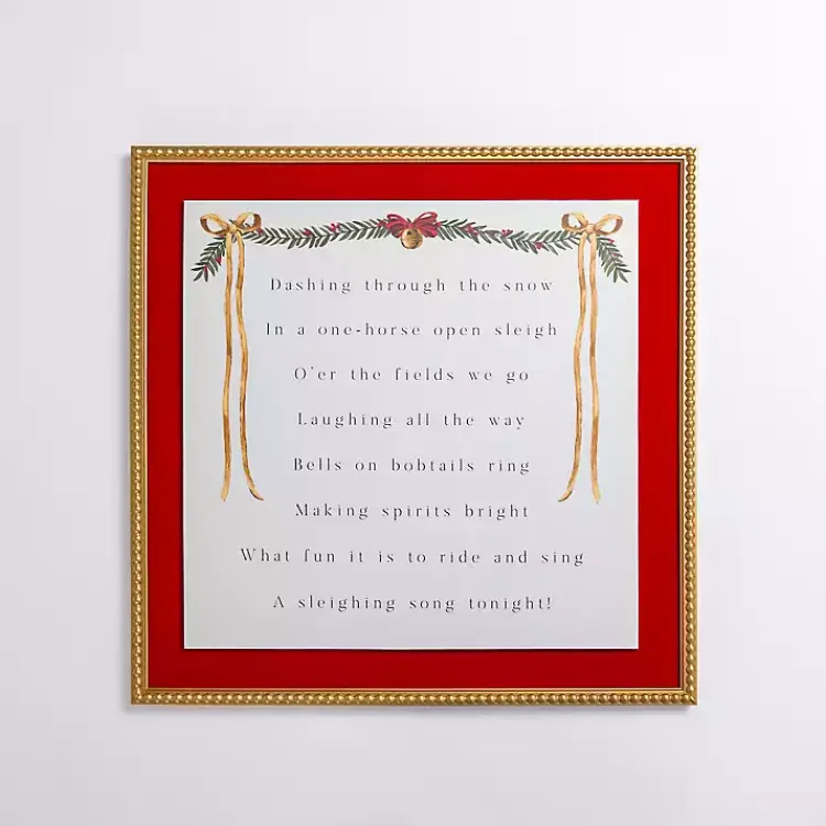 Christmas Art & Wall Decor>Kirklands Home Dashing Through the Snow Velvet Framed Art Print