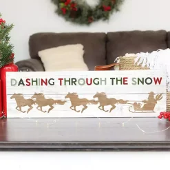 Christmas Art & Wall Decor>Kirklands Home Dashing Through the Snow Horses Wall Plaque