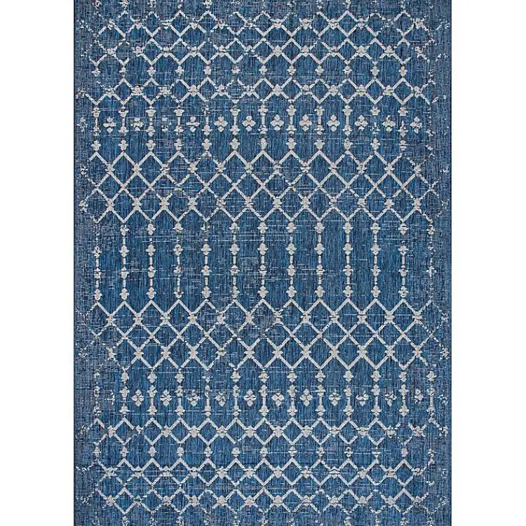 Kirklands Home Davon Blue Moroccan Trellis Outdoor Rug, 8x10 Discount