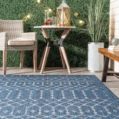 Kirklands Home Davon Blue Moroccan Trellis Outdoor Rug, 8x10 Discount