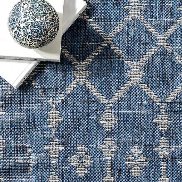 Kirklands Home Davon Blue Moroccan Trellis Outdoor Rug, 8x10 Discount