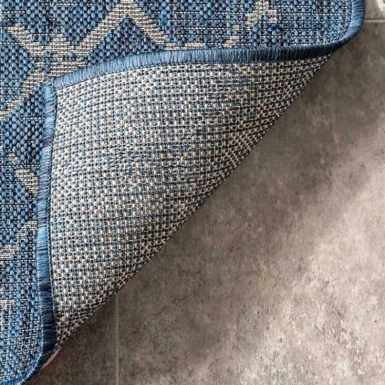 Kirklands Home Davon Blue Moroccan Trellis Outdoor Rug, 8x10 Discount