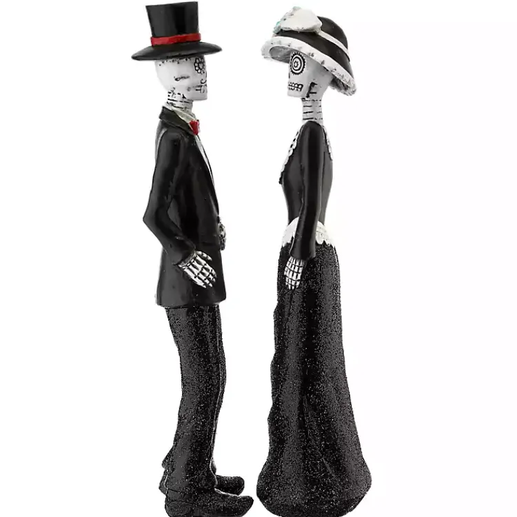Halloween>Kirklands Home Day of the Dead Skeleton Couple Statues, Set of 2