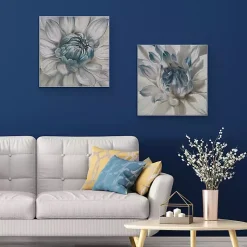 Kirklands Home Daytime Blue Dahlia Canvas Art Prints, Set of 2 Clearance