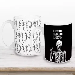 Halloween>Kirklands Home Death Before Decaf Halloween Mugs, Set of 2