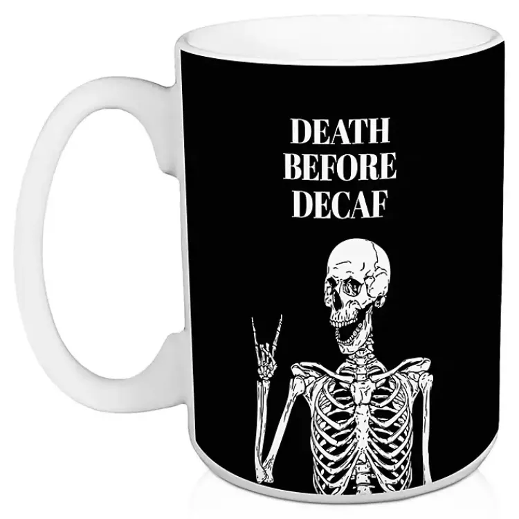 Halloween>Kirklands Home Death Before Decaf Halloween Mugs, Set of 2