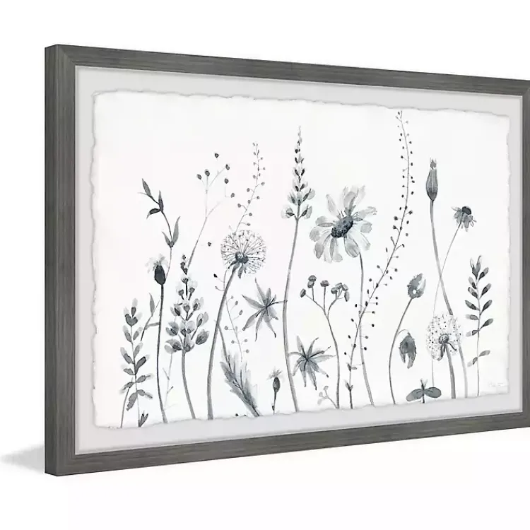 Kirklands Home Deckled Gray Flower Fields Framed Art Print Sale